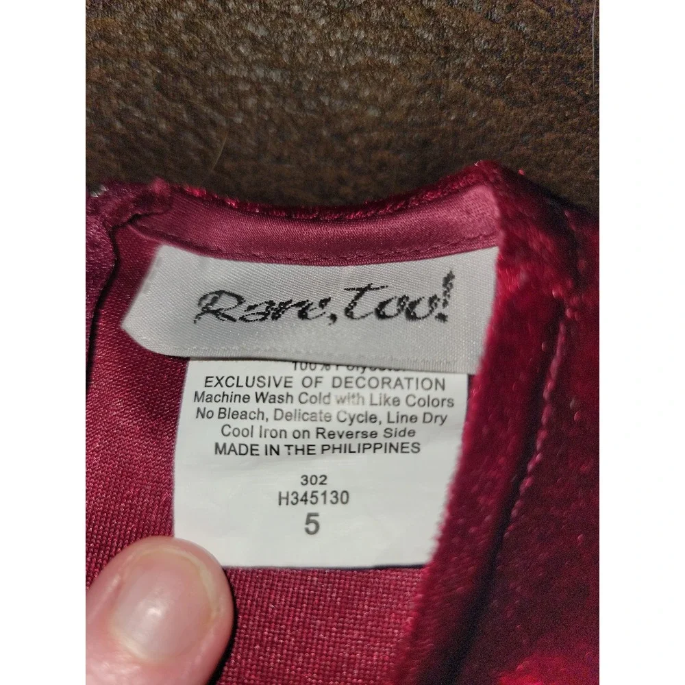 Rare too vintage‎ Christmas holiday rose dress size 5